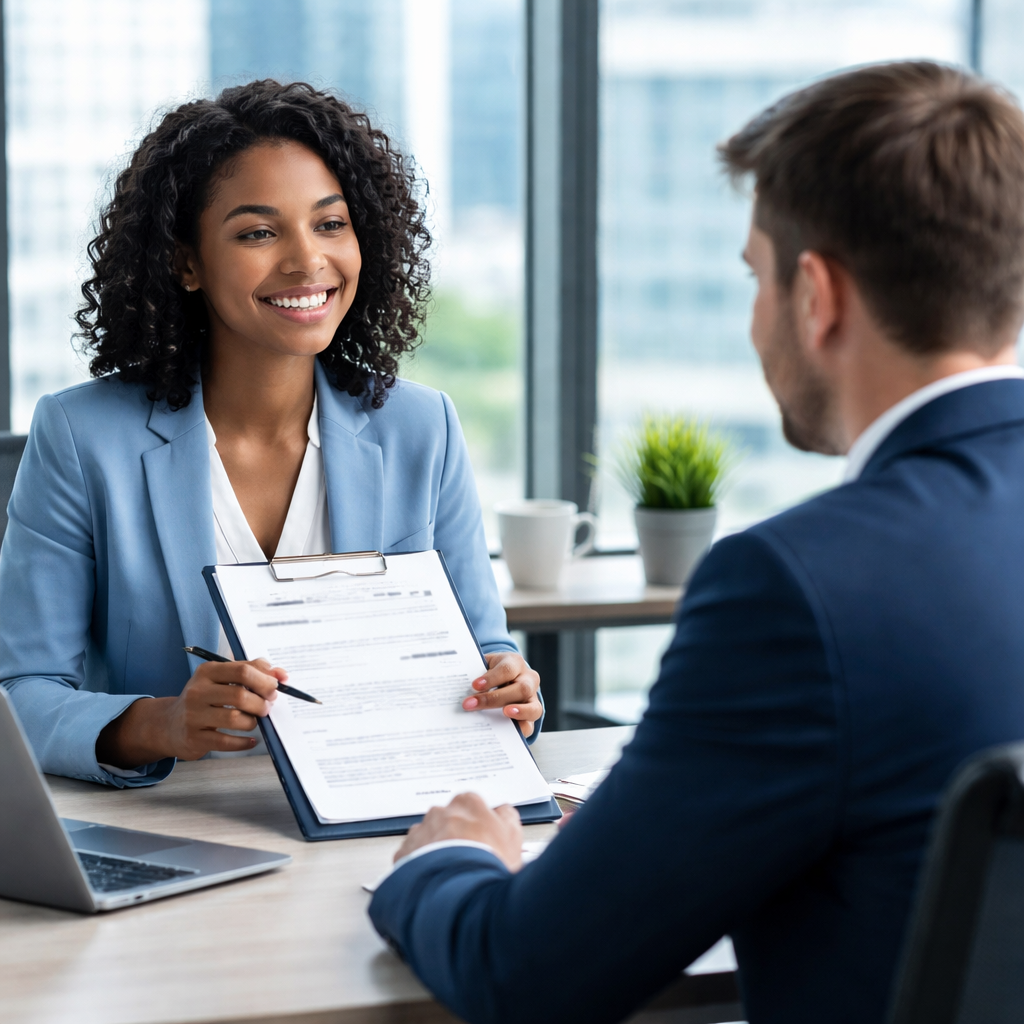 IT professional meeting with recruiter