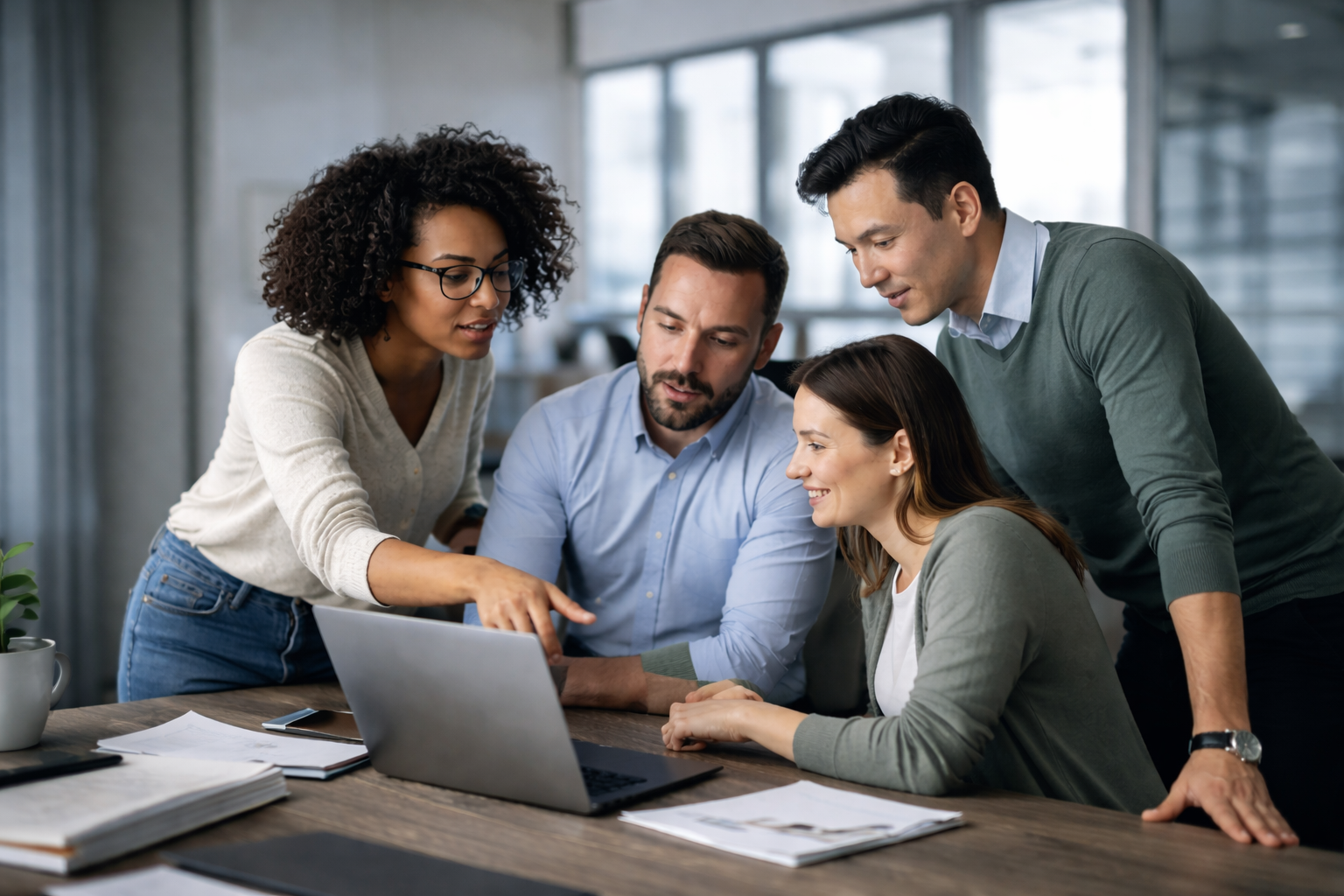 Technology professionals collaborating as an integrated team